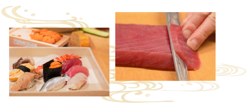 楽山の料理お刺身とお寿司